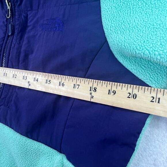 The North Face Womens Polartec Fleece Jacket Mint & Purple Full Zip Hooded - Picture 10 of 13